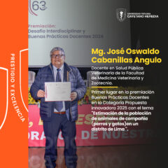 Reconocimiento al Mg. José Oswaldo Cabanillas Angulo con el primer lugar en la premiación Buenas Prácticas Docentes.